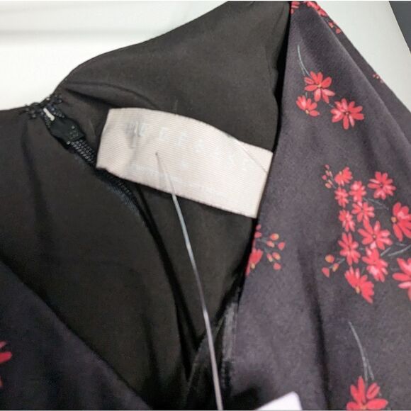 Keepsake Infinity Floral-Print Midi Slip Dress Black Pomegranate Ditsy - Picture 7 of 10